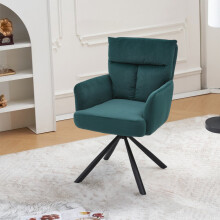 (Green) Frosted Velvet Upholstered Swivel Accent Armchair