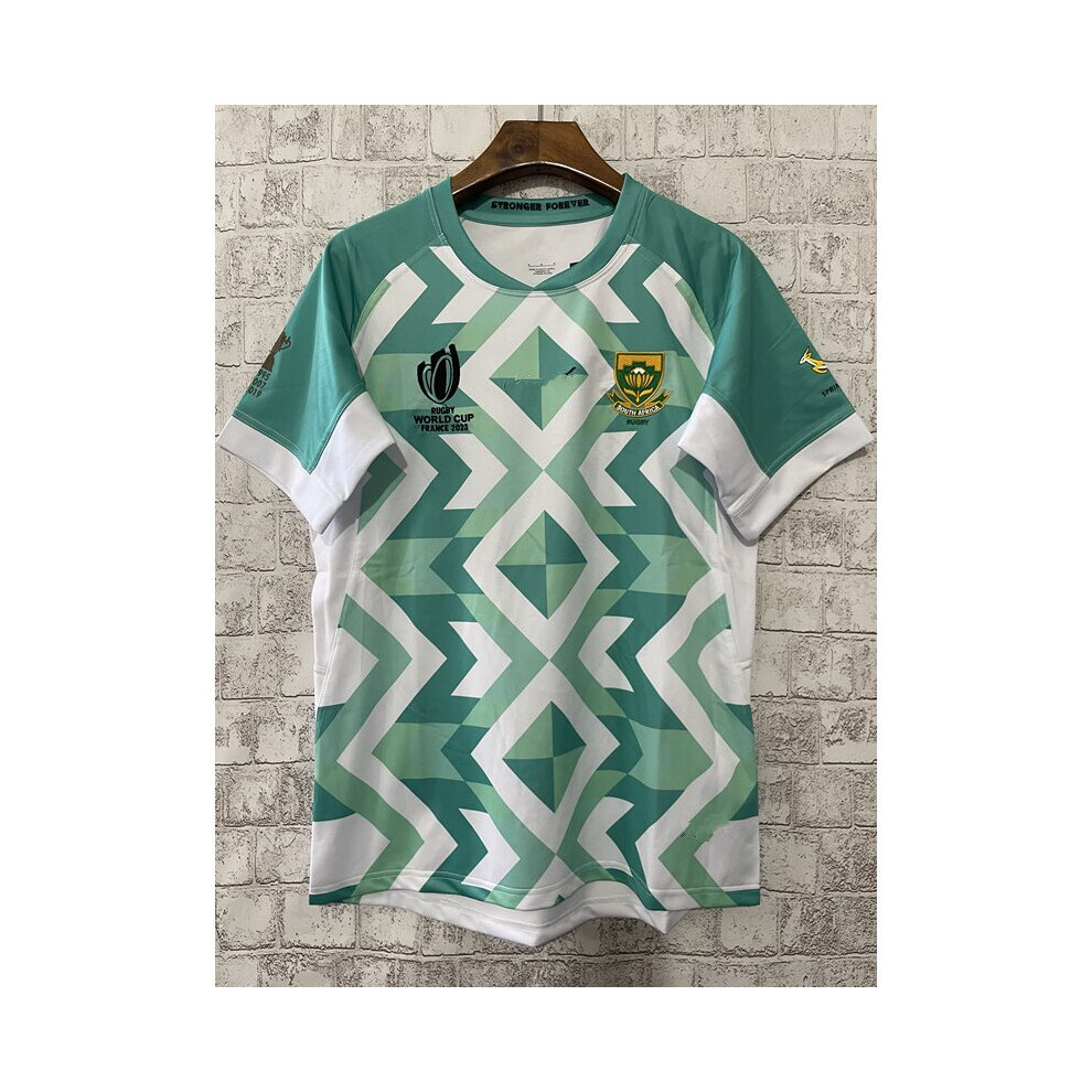 (Away, L) High Quality 2023 World Cup South Africa Rugby Short Sleeve T-Shirts 