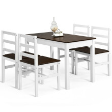 Dining Table & 4 Chairs Set for 4 Easy Assembly Dining Room LivingRoom