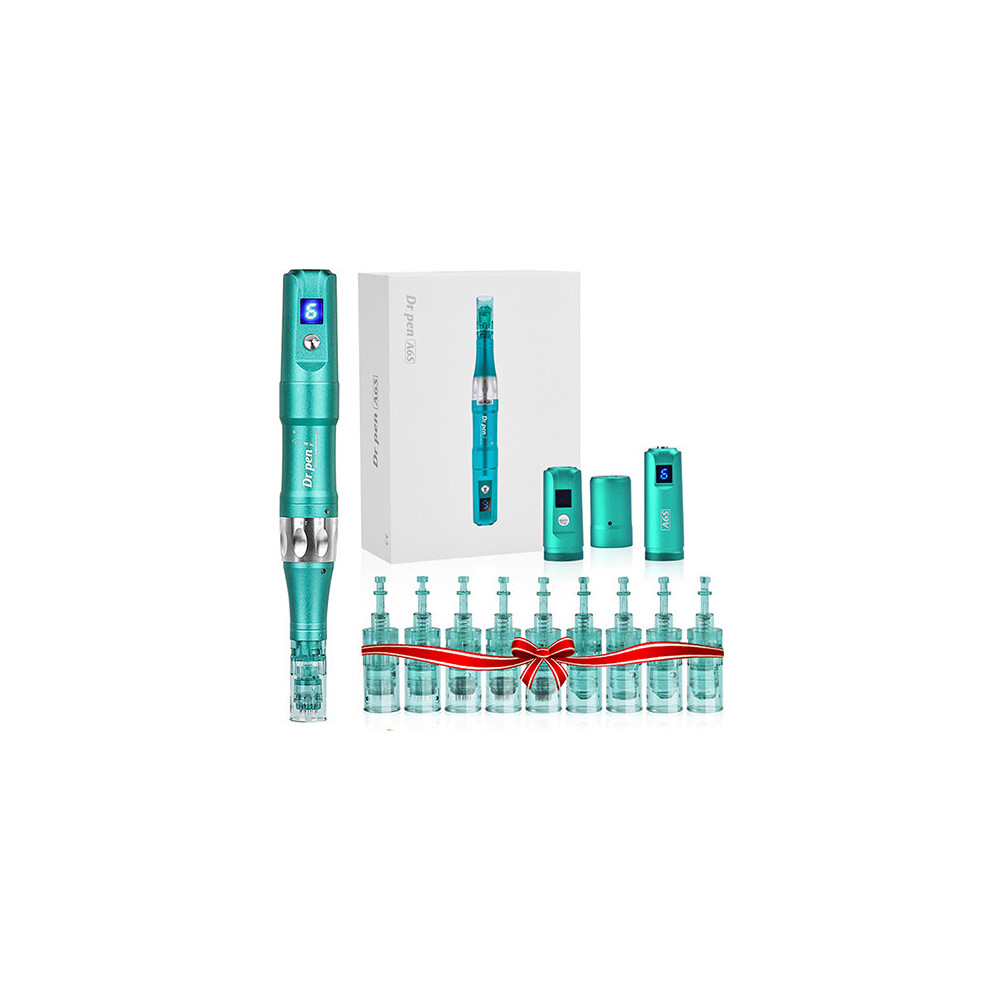 Dr. Pen Ultima A6s Microneedling Pen Professional Kit With 12Pcs 16Pin Needles Cartridges Green