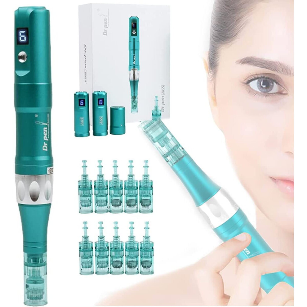 Dr. Pen Ultima A6S Wireless Derma Pen Skin Rejuvenation System Microneedle with 12 pcs Cartridges