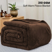 (Super King, Coffee Blanket) Fleece Blankets Throw Thick Warm Super Soft Bed Sofa Travel Large Faux Fur Mink Blanket Double & King