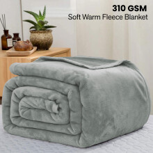 (Single , Silver Blanket) Fleece Blankets Throw Thick Warm Super Soft Bed Sofa Travel Large Faux Fur Mink Blanket Double & King
