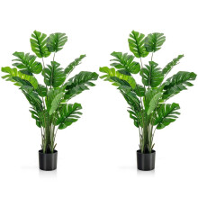 2-Pack 152cm Faux Monstera Deliciosa Plant in Cement Pots – Realistic, Low-Maintenance Indoor/Outdoor Decor