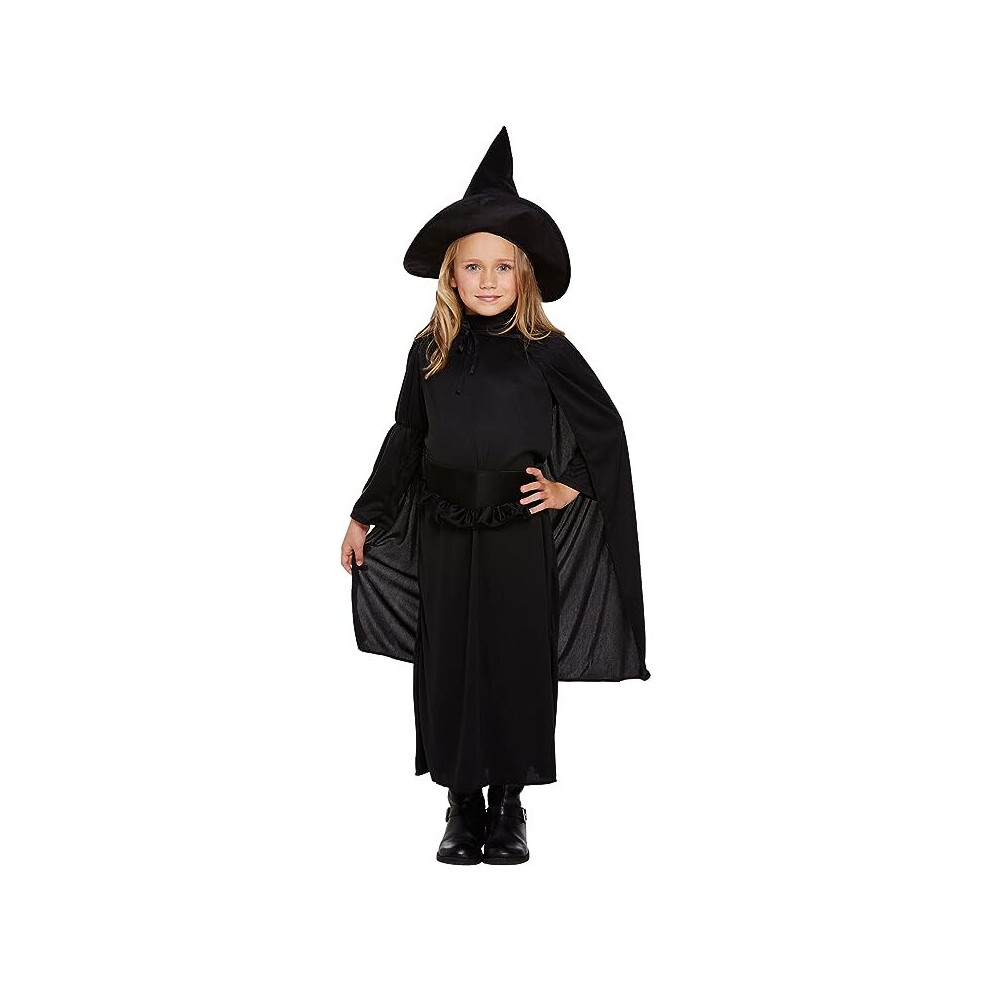 Spooky Halloween Witch Fancy Dress Costume With Hat And Cape- 4-6yrs