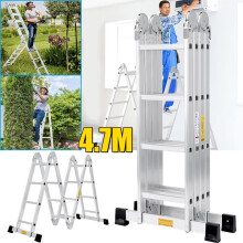 4.7M Heavy Duty Aluminium Ladder Multi-Purpose Folding Steps Ladders