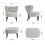 Living And Home Teddy Bear Fur Tufted Accent Chair with Footstool 6