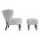 Living And Home Teddy Bear Fur Tufted Accent Chair with Footstool 3