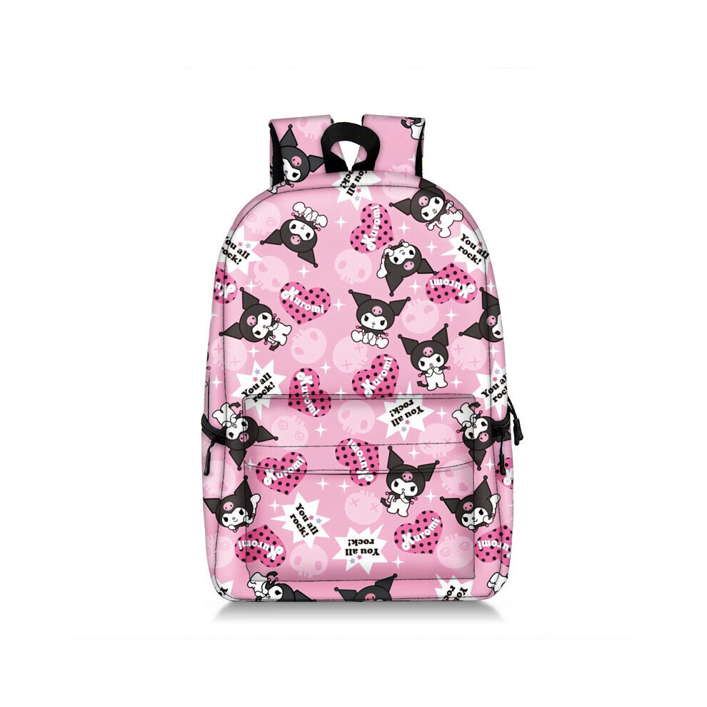 (14) Sanrio Kuromi Student School Bag Shoulder Backpack