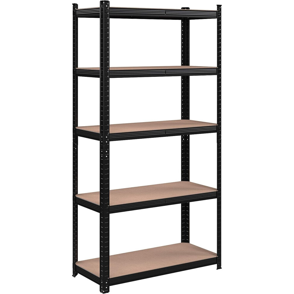 (Black) 180cm x 90cm x 40cm 5 Tier Heavy Duty Metal Shed Garage Shelving Units Storage Shelves Racking 175KG Per Shelf