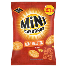 Jacob's Mini Cheddars Red Leicester Snacks 90g ( pack of 15 )