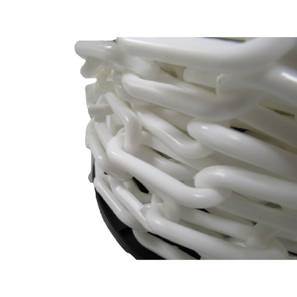(8 MM, White) Plastic Safety Barrier Chain Fence 25M