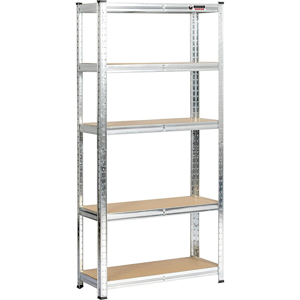 (Silver) 180cm x 90cm x 40cm 5 Tier Heavy Duty Metal Shed Garage Shelving Units Storage Shelves Racking 175KG Per Shelf