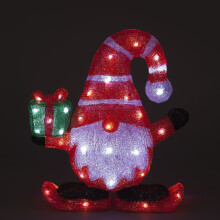 40cm Acrylic Santa with Gift 50 Ice White LED Lights