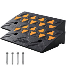 VEVOR Rubber Curb Ramp 2 Pack, 4.3" Rise Height Heavy-Duty 33069 lbs/15 T Capacity Threshold Ramps, Driveway Ramps with Stable Grid Structure