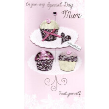 Treat Yourself Mum Champagne Mother's Day Card Hand-Finished Greeting Cards