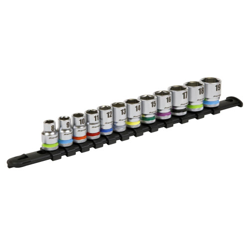 Sealey Socket Set 12pc 3/8"Sq Drive 6pt WallDrive® Metric 1
