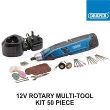 Draper 50 Piece 12V Rotary Multi-Tool Kit 1 X 1.5Ah Battery 1 X Charger - 70298