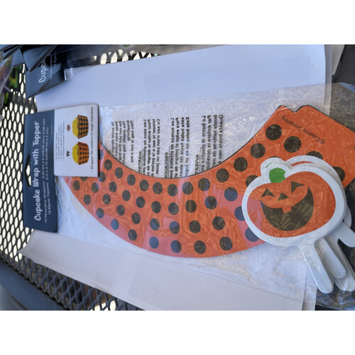Halloween Pumpkin Cupcake Wrappers and Picks - Pack 12