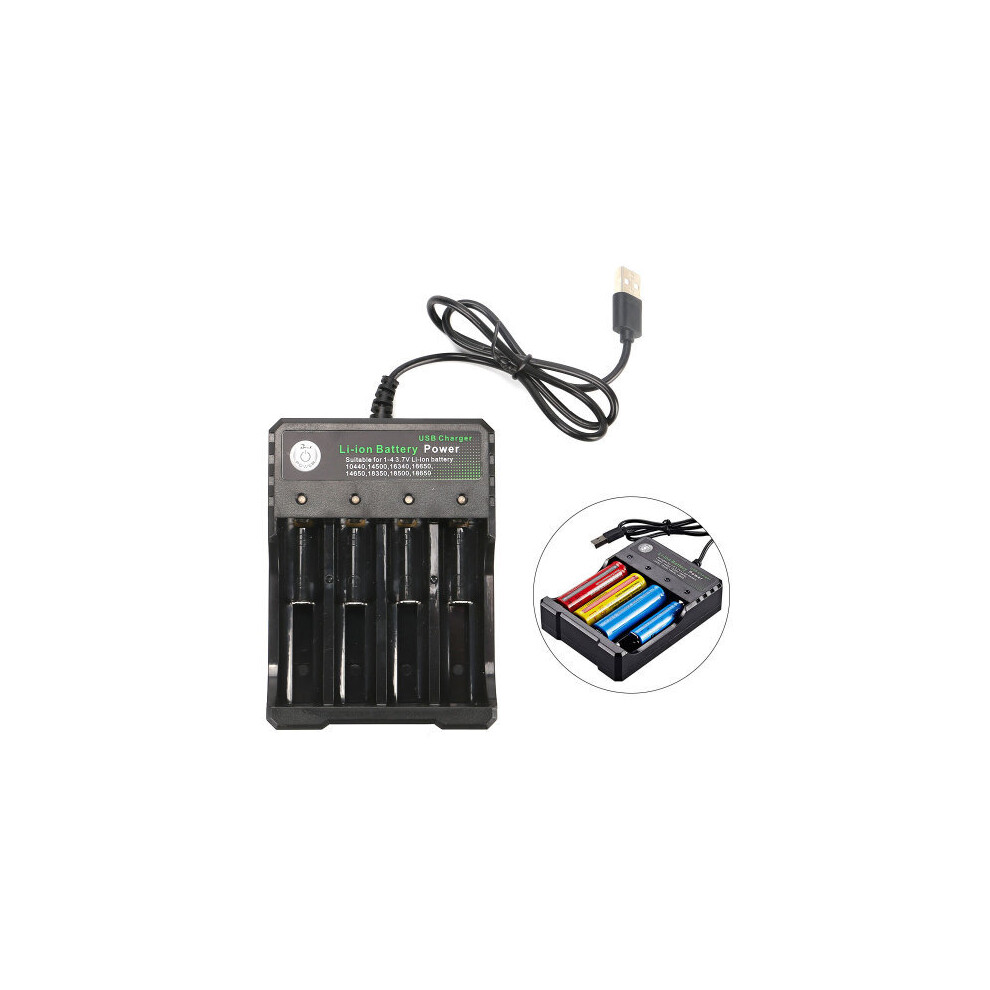 4-Slot 18650 Li-ion Battery Charger Dual for 4.2V USB Fast Charge