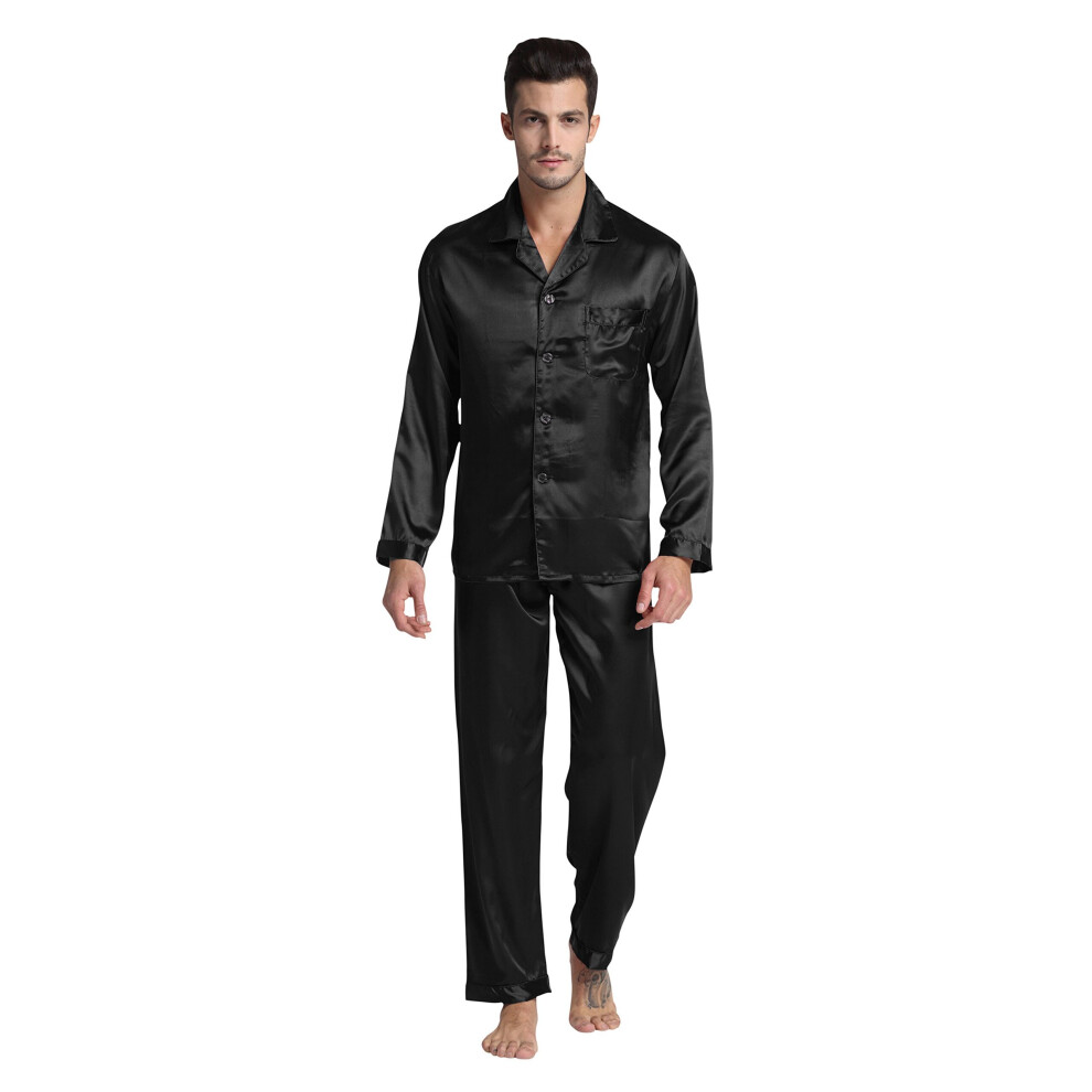 Ensemble de pyjama en satin classique pour homme TONY CANDIcE (noir, XXX-Large)