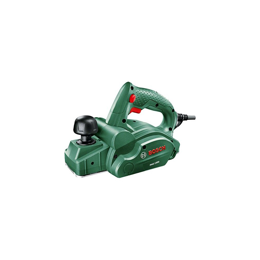 Bosch Home and Garden Electric Planer PHO 1500 (550 W, Planing width 82 mm, Weight 2.4 kg, Cutting depth 0 – 1.5 mm, in carton packaging)
