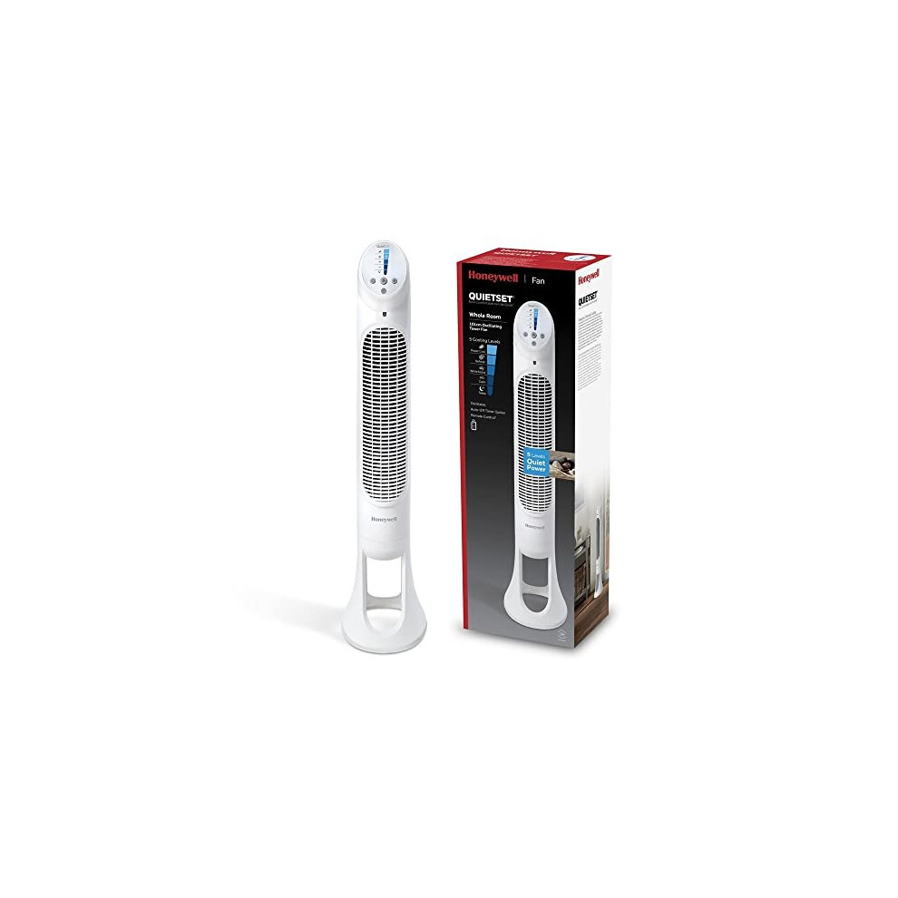 Honeywell QuietSet Whole Room Oscillating Tower Fan (5 Speed Settings, Oscillating 80, Timer Function, Auto-Off Lights