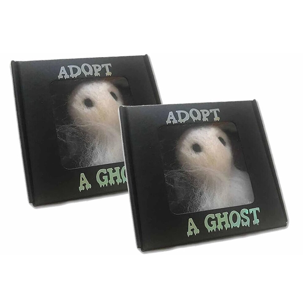 2Pcs Adopt a Ghost, Ghost Felt Doll Cute Spooky Ghost Gift Halloween Decoration, Funny Gift for Friends and Family