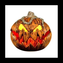 Scary Extendable Jack-O-Lantern Halloween Decor, Talking Pumpkin with Glowing Eyes, Retractable Mouth, Horror Sound