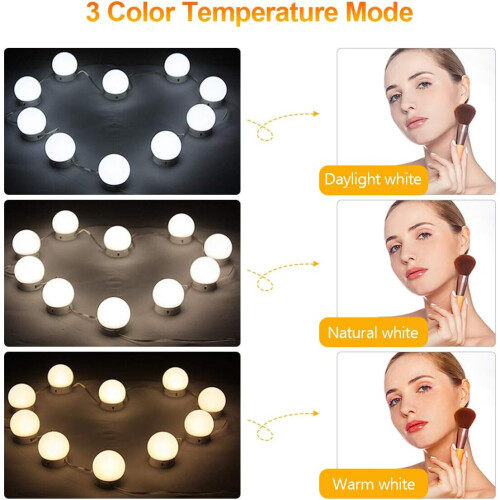 Led Mirror Light, Hollywood Lights With 3 Colors For Vanity Lights 2