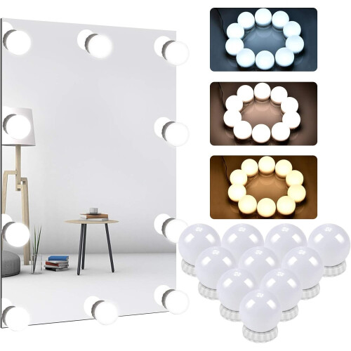 Led Mirror Light, Hollywood Lights With 3 Colors For Vanity Lights