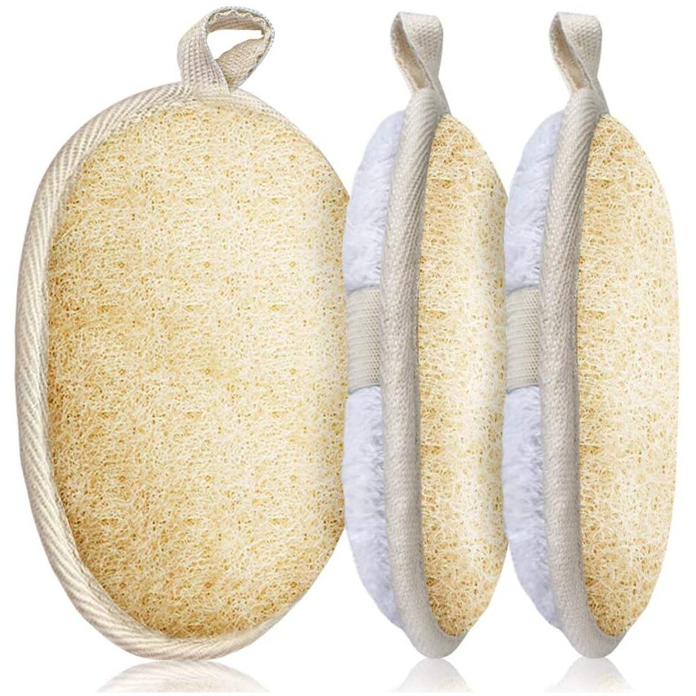 Limbo 3 Pack Exfoliating Loofah Sponge Pads Large 5" X 7" Loofah Sponge Scrubs Skin Gloves