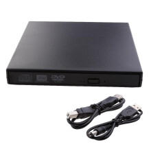 External USB 2.0 DVD/CD Drive - Portable Burner & Reader, Plug & Play, Low Noise, Windows & Mac Compatible