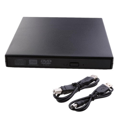 External USB 2.0 DVD/CD Drive - Portable Burner & Reader, Plug & Play, Low Noise, Windows & Mac Compatible