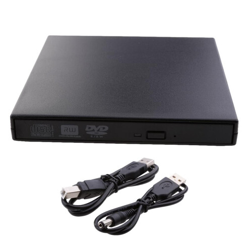 External USB 2.0 DVD/CD Drive - Portable Burner & Reader, Plug & Play, Low Noise, Windows & Mac Compatible 1