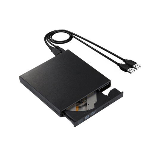 External USB 2.0 DVD/CD Drive - Portable Burner & Reader, Plug & Play, Low Noise, Windows & Mac Compatible 2