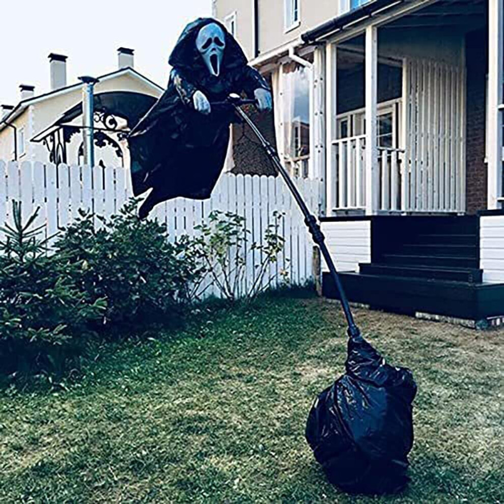 CZHONG-Ghostface Scream Scarecrow, Hanging Ghostface Scarecrow Garden Decoration