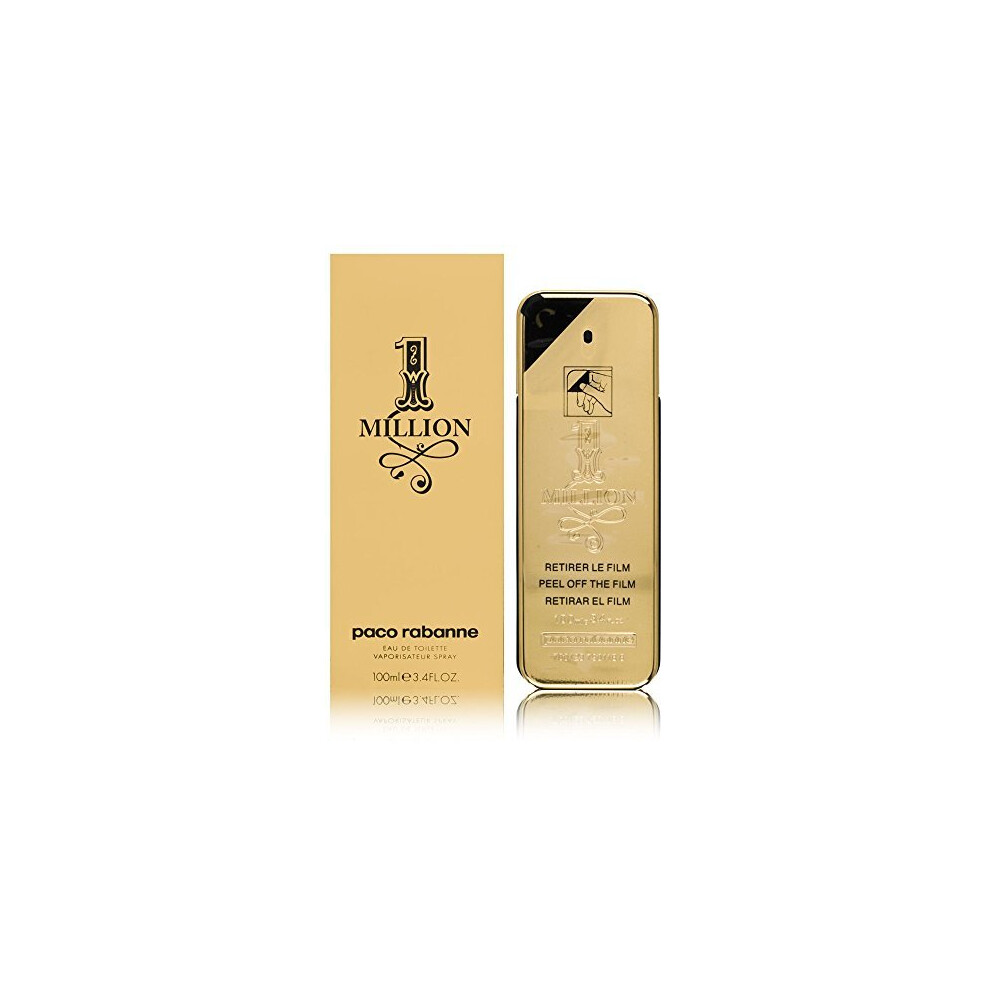 1 Million by Paco Rabanne Eau De Toilette for Men, 100 ml, Gold