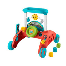 Fisher-Price 2-Sided Steady Speed Walker - UK English Edition, interactive car-themed baby walking toy, HJP47