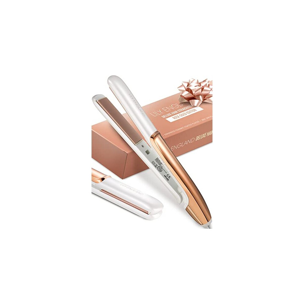 Hair Straighteners & Curlers in One with 100-230 Adjustable Temperature & Ceramic Plates - Lily England Flat Iron Hair Straighteners