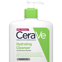 CeraVe Hydrating Cleanser for Normal to Dry Skin 1 Litre with Hyaluronic Acid and 3 Essential Ceramides