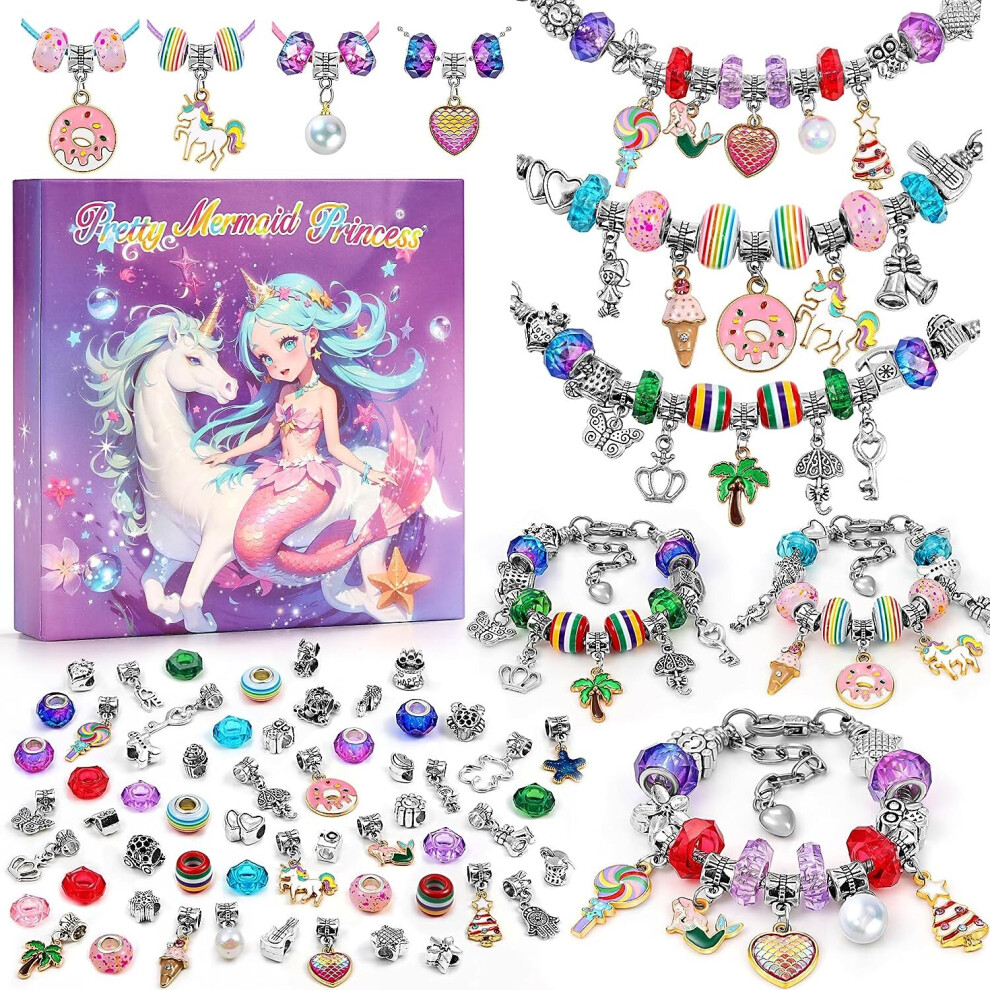 Tomylv Charm Bracelet Making Kits Jewellery Making Kit for Girls Arts and Crafts for Kids 4-12 Year Old Birthday & Christmas Gifts for Girls