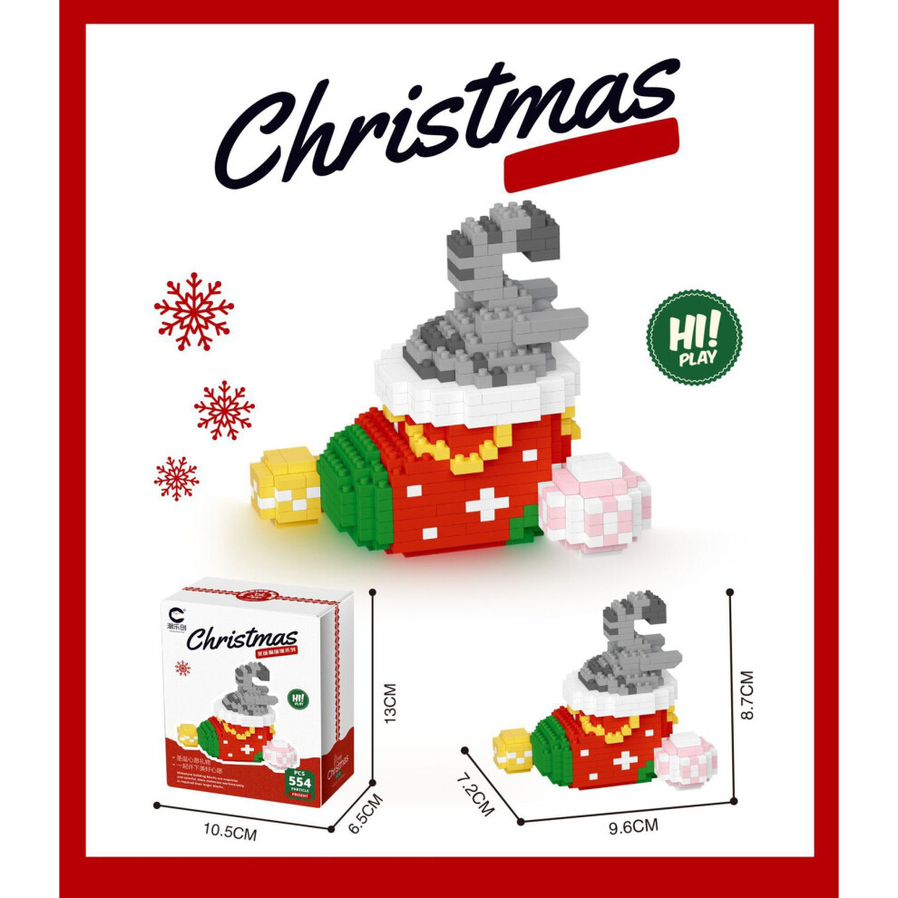 Photos - Construction Toy  Micro particle casual patchwork floor building toy Santa Claus Christmas(Style C)