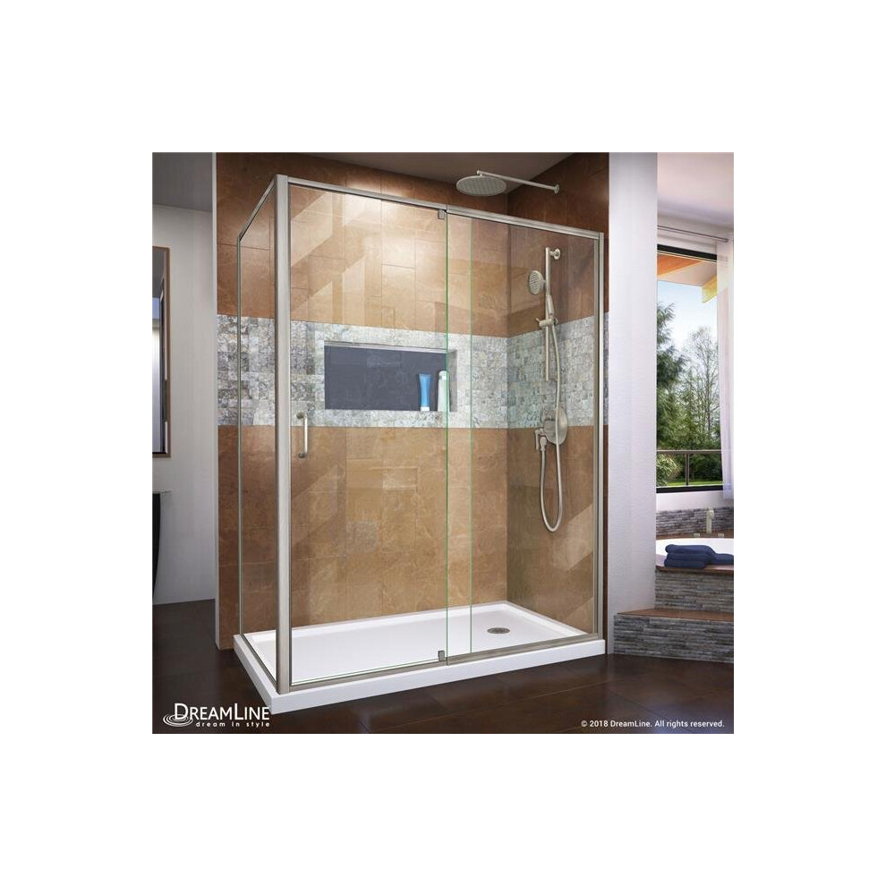 Organization Shdr2234540rt04 34.5 X 50-54 X 72 In. Dreamline Flex Semi-Frameless Pivot Shower Enclosure In Brushed Nickel