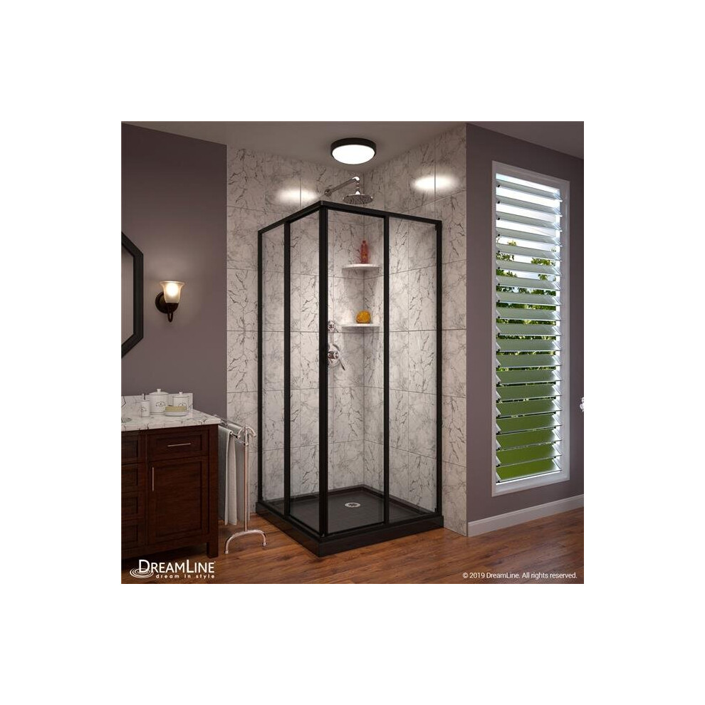 Photos - Shower Screen Organization DL-6709-88-09 42 x 42 x 74.75 in. DreamLine Cornerview Framed Sliding Shower Enclosure & Shower Base Kit in Sat