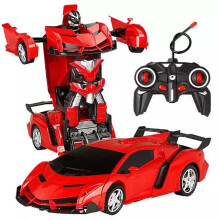 (Red) Transformer RC Radio Remote Control Transformer Vehicle Car Deform Robot Toys