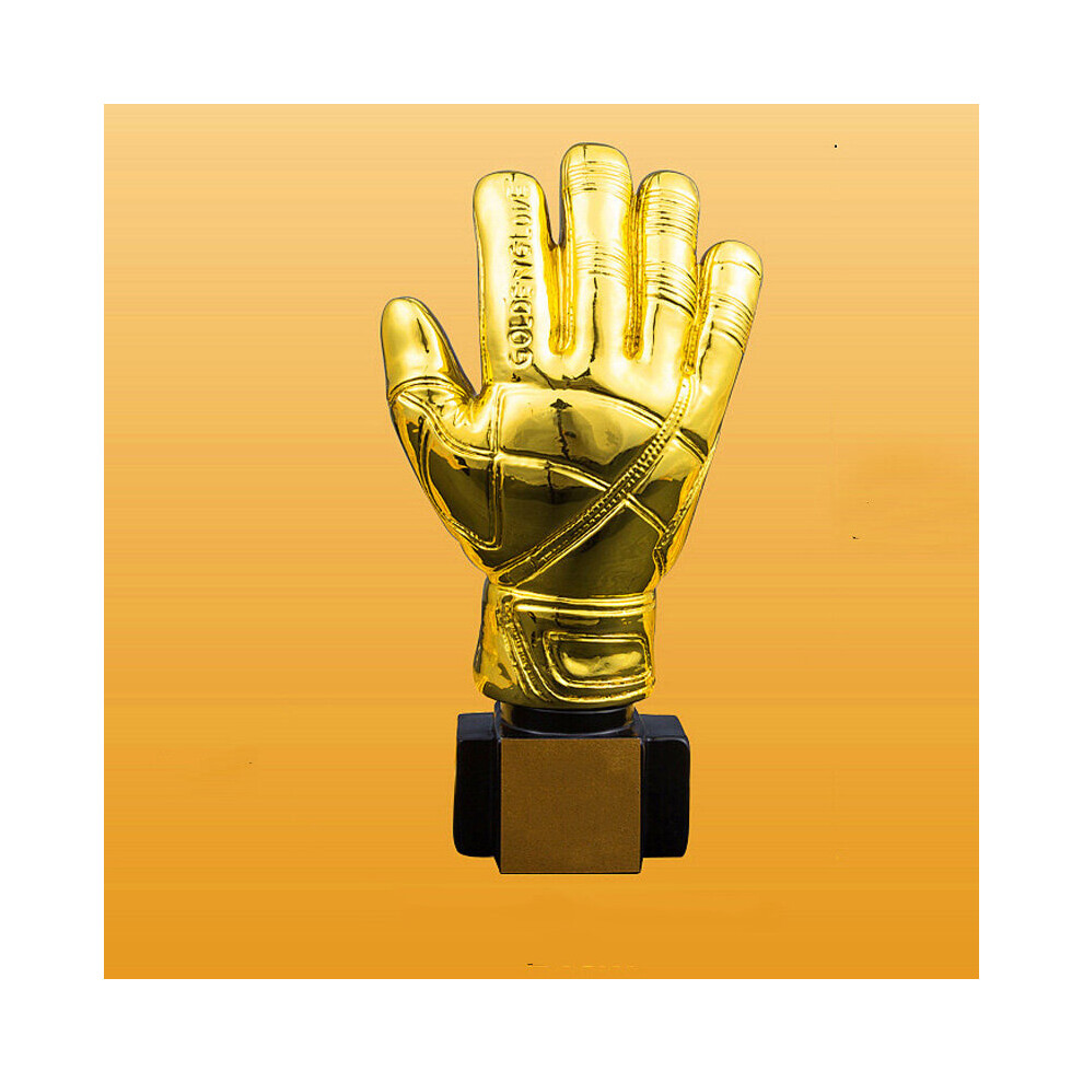 (black base) 26cm Golden Football Goalkeeper Gloves Trophy Plated Soccer Award Customizable Gift