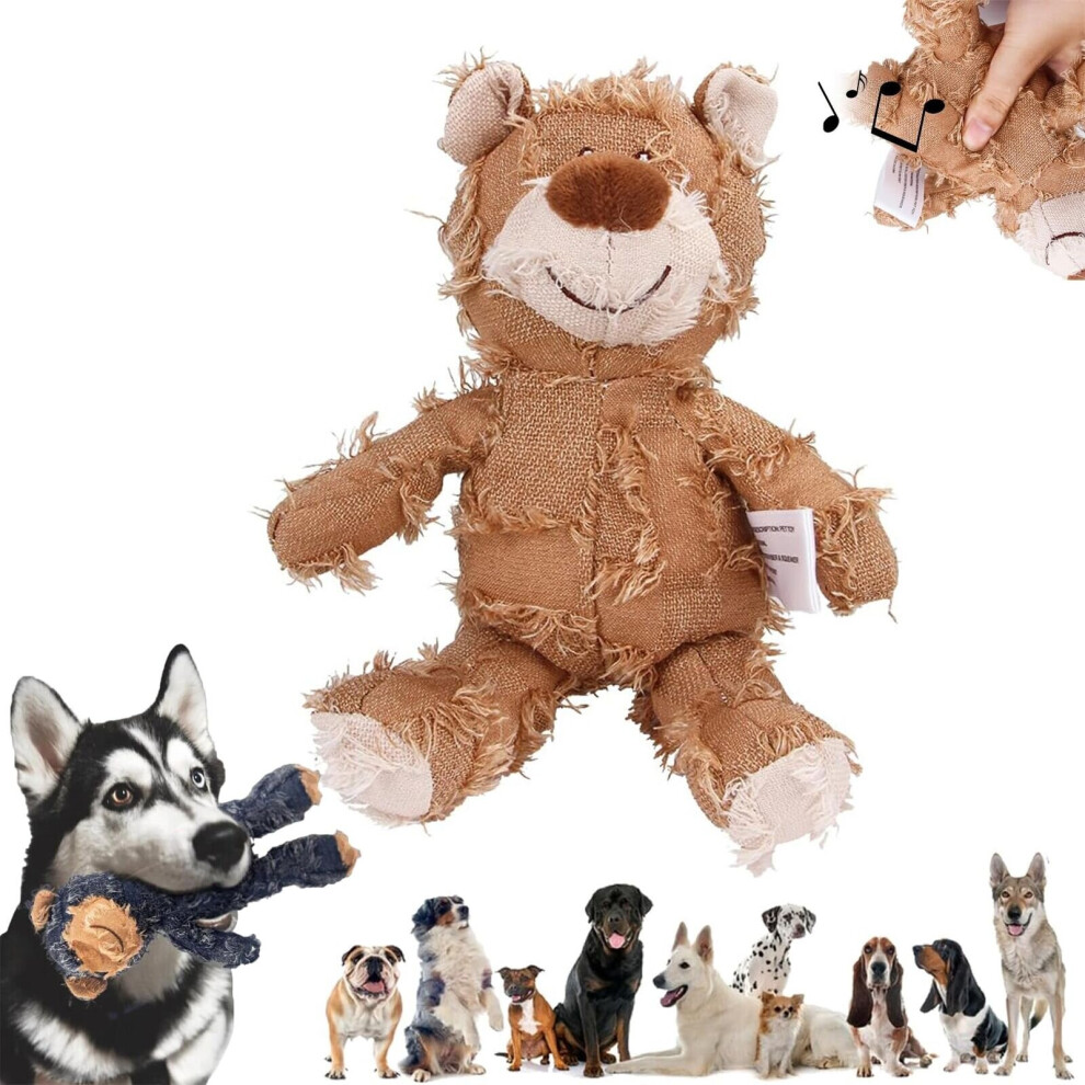 (  Brown, S) Extreme Bear Dog Toy Indestructible Robust Companion Chewers Chew Toys Training