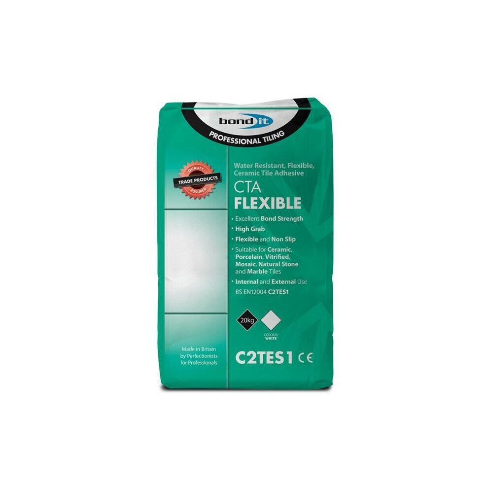 Bond It CTA Flexible Tile Adhesive White Cement Ceramic Floor Wall Non