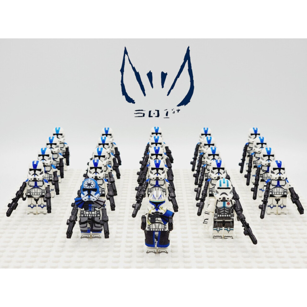 (501st Captain Rex Jesse Echo Clone) 23pcs Star Wars 501st Captain Rex Jesse Echo Clone Troopers Army Set Minifigures Set